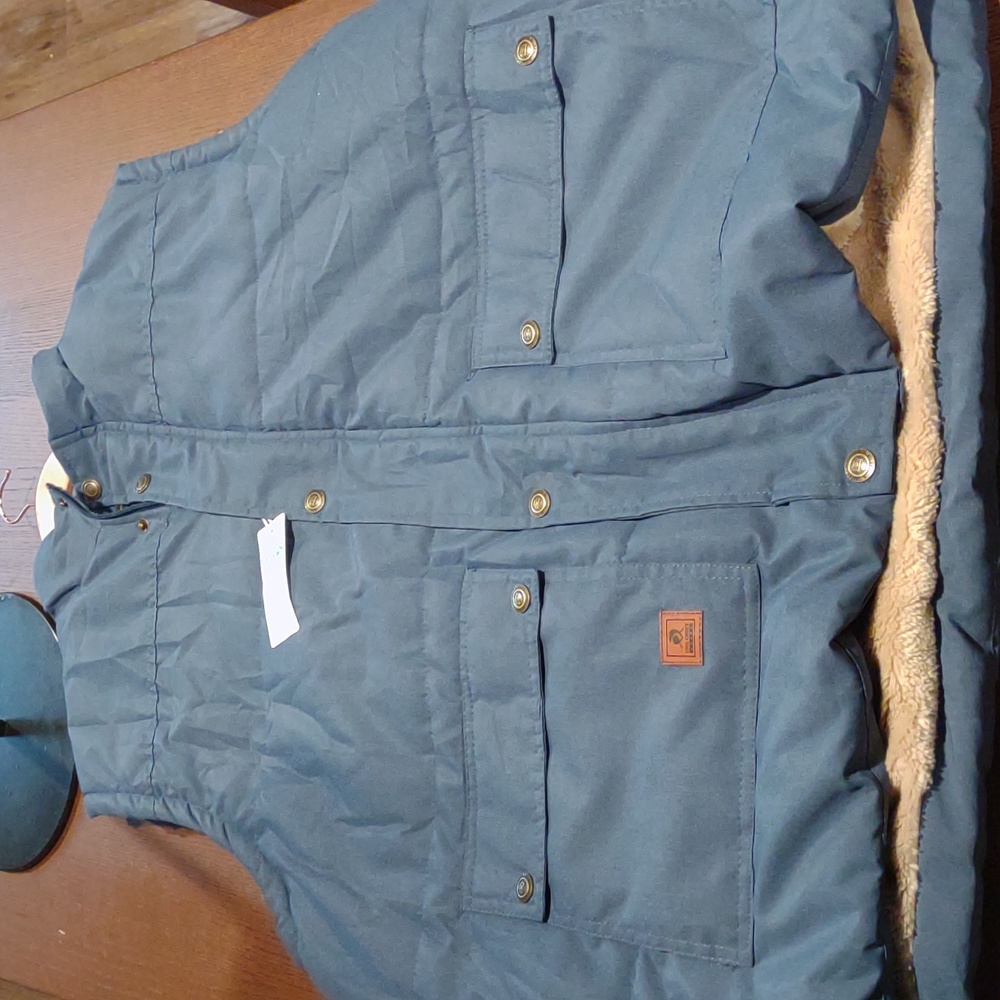 NWT Blue COOL CHOICE Authentic Outdoor Leisure Fleece Fur Lined Vest 3XL